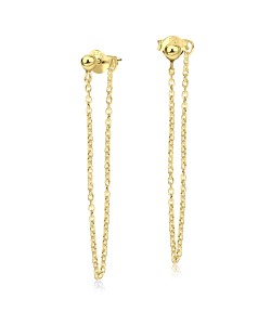 1Micron Gold Plated Perfect Chain Ear Stud STS-3595-GP